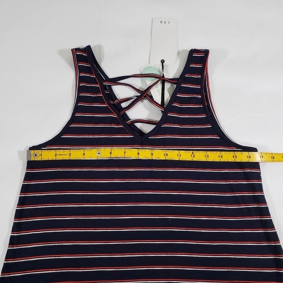 New Stitch Fix LUQ Emmie Cross Front Knit Red White Navy Blue Tank Top Size Smal - Picture 3 of 8